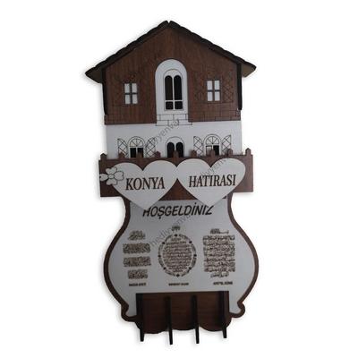 Ahşap Yöresel Hediyelik Maket Ev Anahtar Askısı